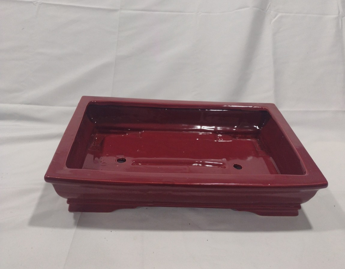 Unknown Japanese Tokoname Bonsai Tree Pot 10x6x3 Great Design Red Clay