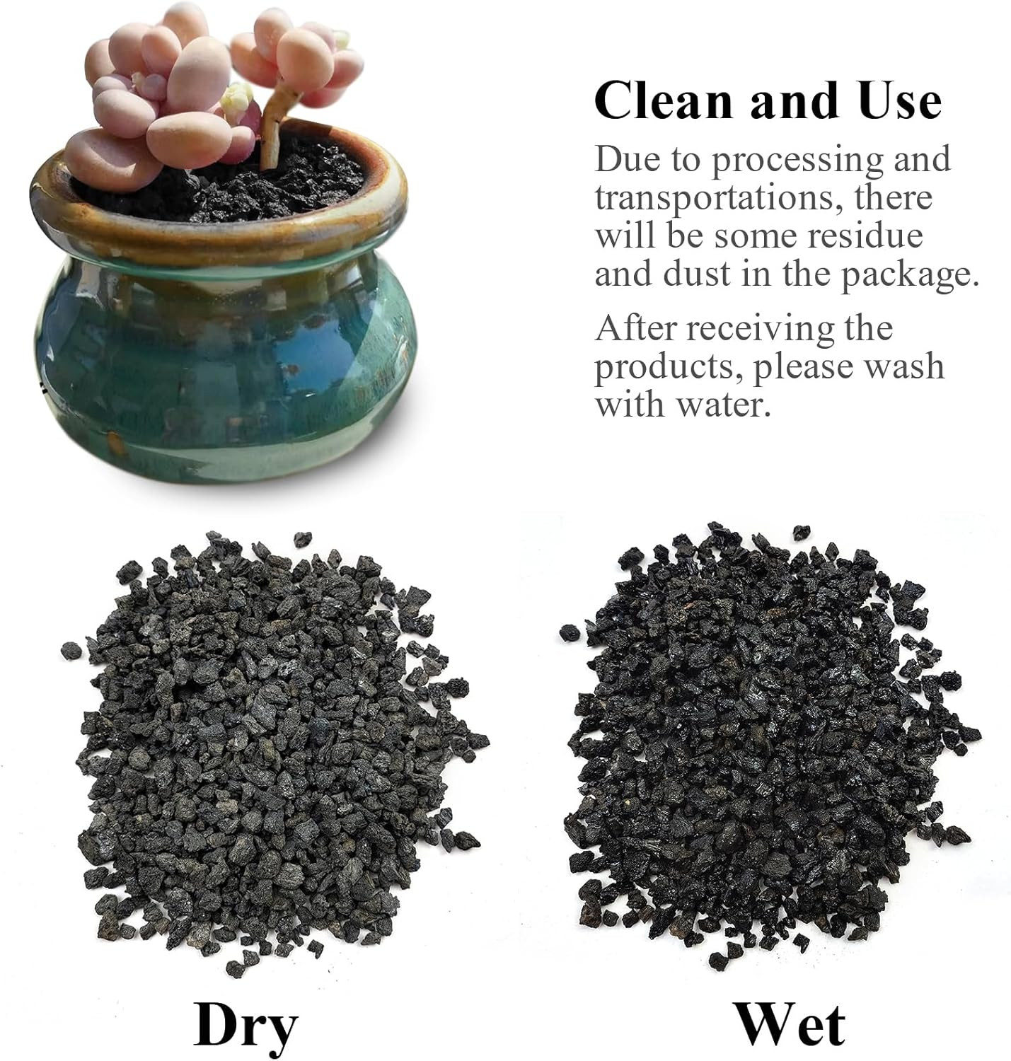 Lava Rocks 1/4 Inch Crush Volcanic Rock for Succulent Aquarium Cactus Bonsai