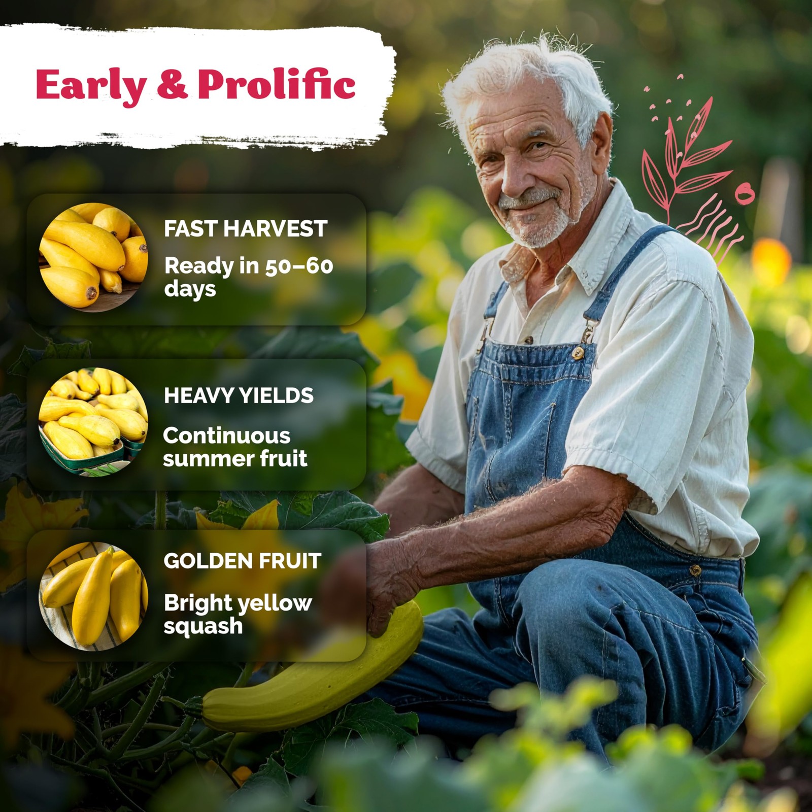 KVITER 75 Straight Neck Squash Seeds (Cucurbita Pepo)