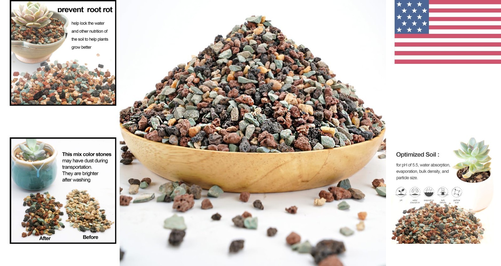 100% Natural 6lb Lava Rock and Grit Mix – Ideal for Terrariums & Fairy Gardens