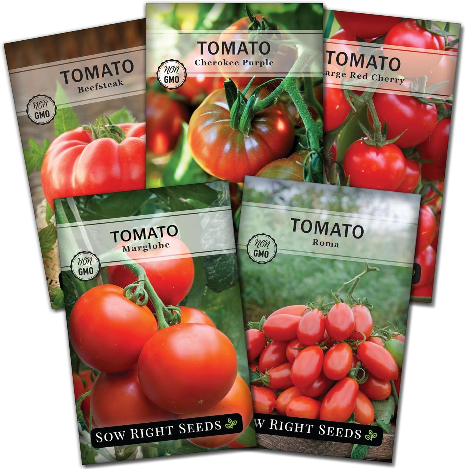 Sow Right Seeds – Classic Tomato Seed Collection for Planting – Cherokee Purple,