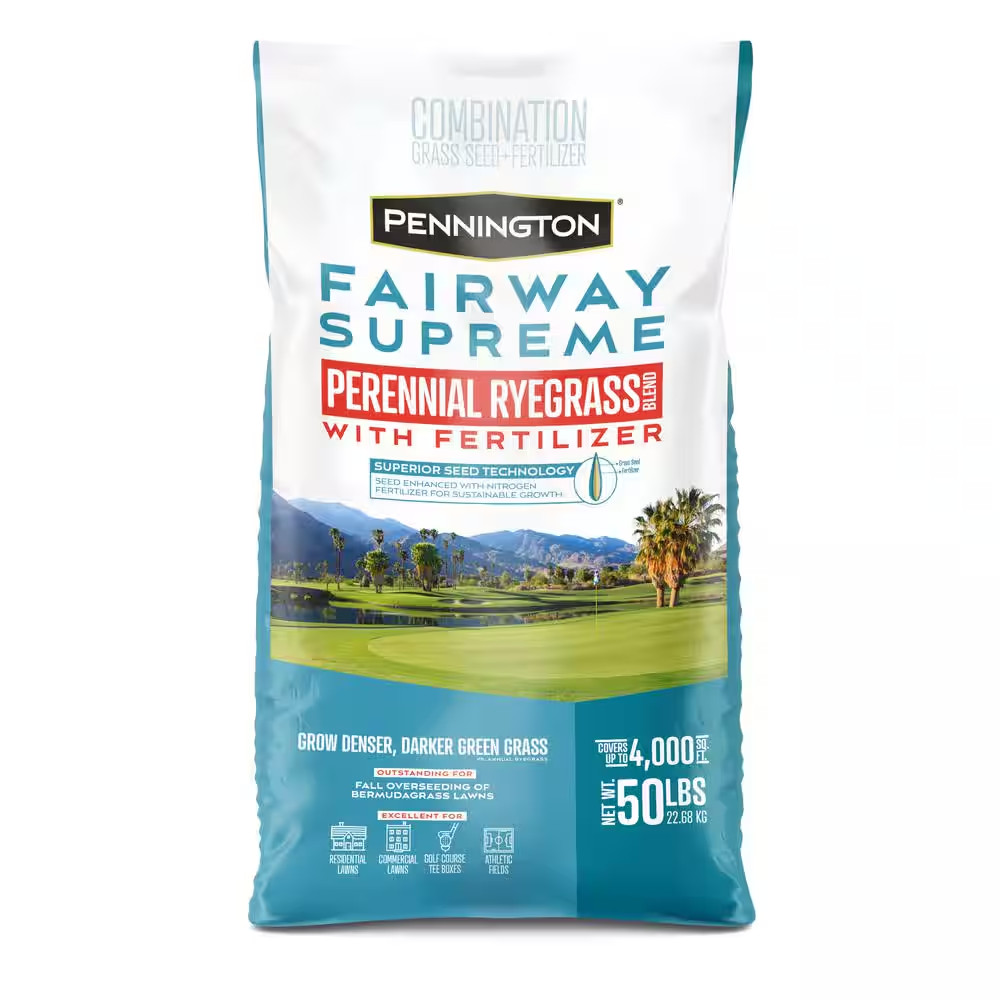 Pennington 50 lb. Perennial Ryegrass Winter Grass Seed Lawn Fertilizer Free Ship