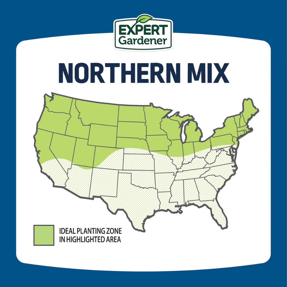 Expert Gardener Northern Sun & Shade Grass Seed Mix, 20 lb Bag, Fast Growth, New