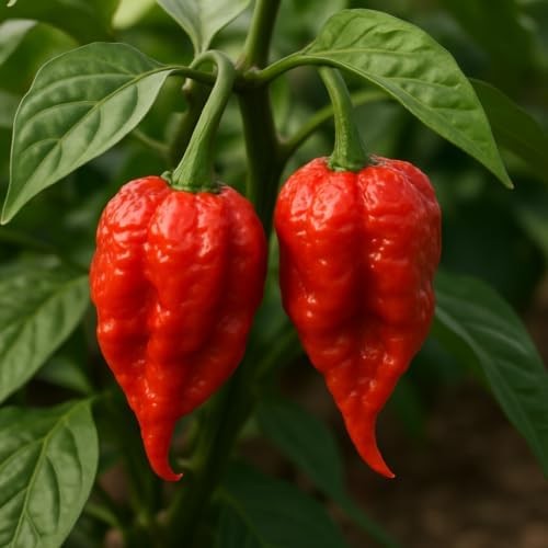 6-Pack Carolina Reaper Pepper Live Plant – Vegetable, Outdoor, Full Sun, USDA 9