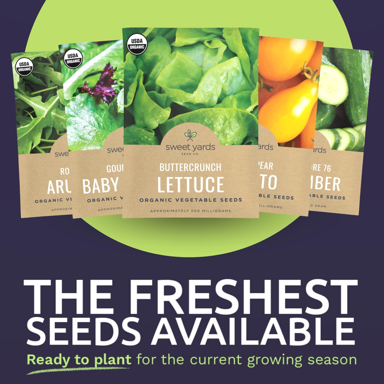 Organic Salad Lover Seeds Variety Pack – 10 Individual Packs – variety pack