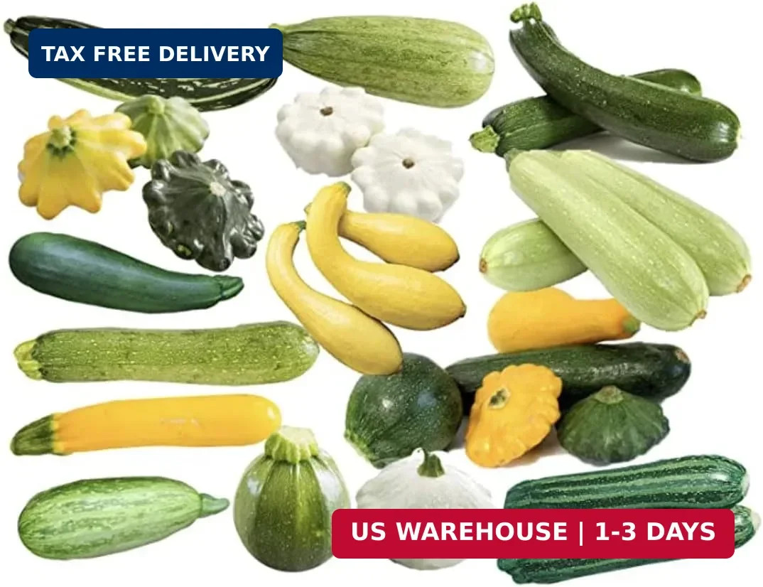 This is a Mix!!! 50+ Zucchini and Squash Mix Seeds 12 Varieties Non-GMO Deliciou