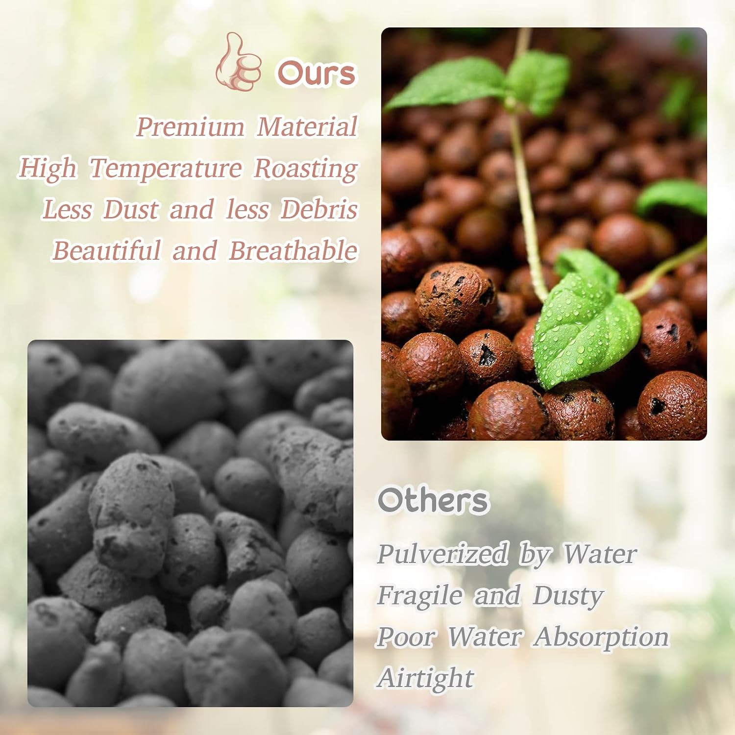 8 LB Organic Leca Clay Pebbles for Plants, 4Mm-16Mm 100% Natural Leca Balls for