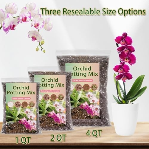 Orchid Potting Mix 4 Quarts – Premium Soil Blend with Pine Bark, Perlite & Coco