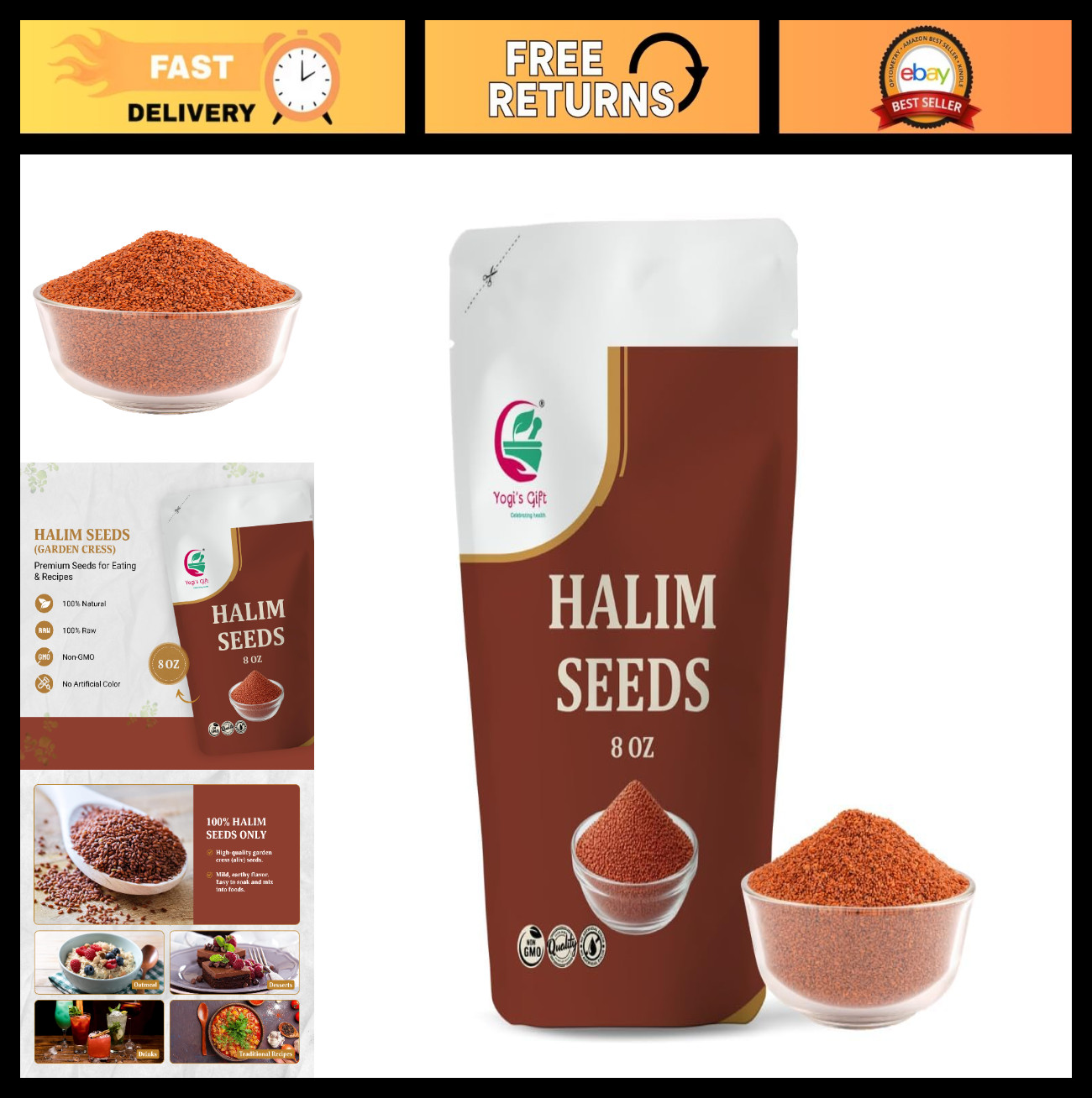 Premium Garden Cress Seeds 8 oz – Nutritious Aliv Seeds for Eating & Drinks