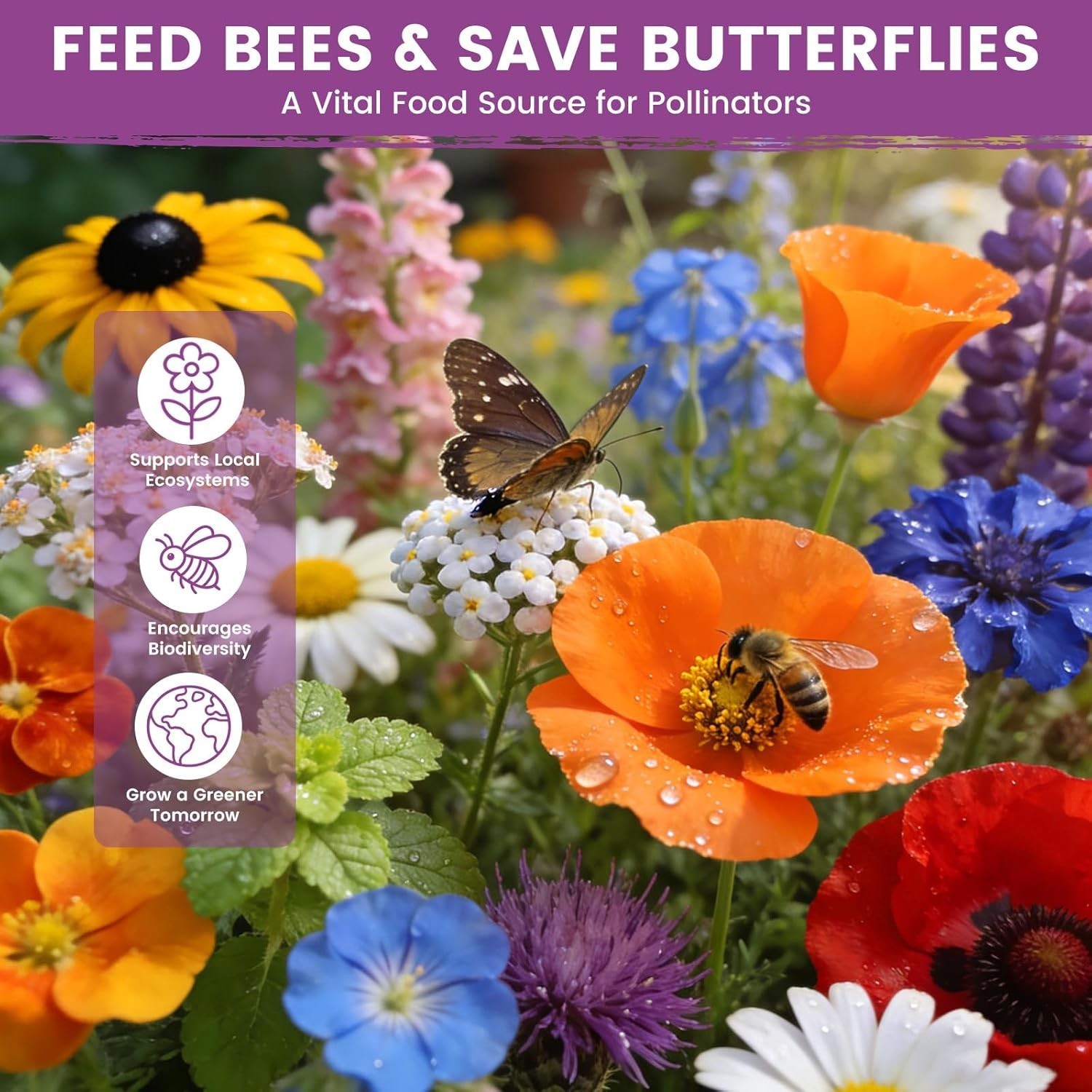 Wildflower Seeds Bulk Mix 10000+ Perennial Annual Texas California Florida