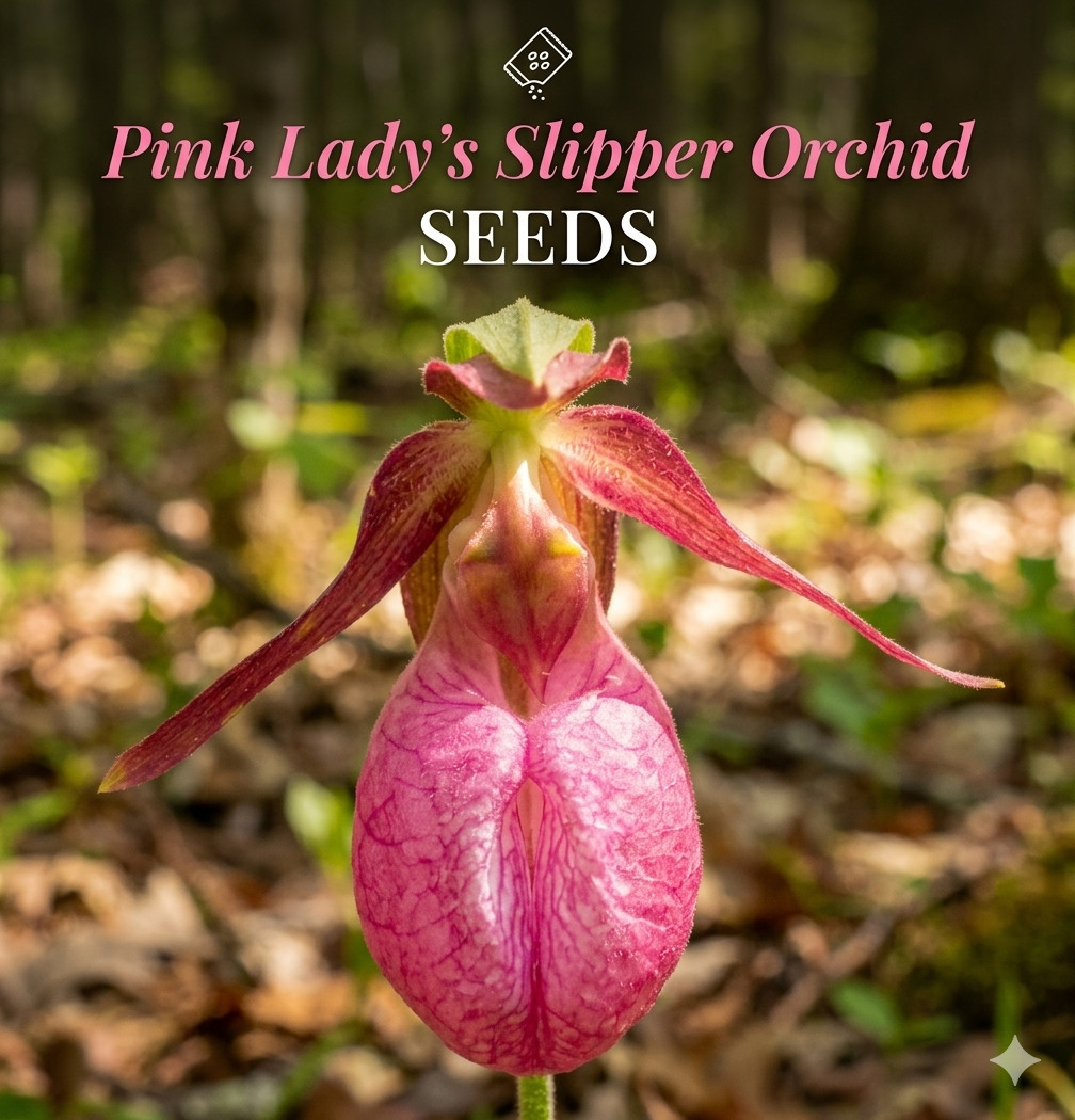 Stunning Pink Lady’s Slipper Orchid seeds ~ Moccasin Flower *10 Seeds