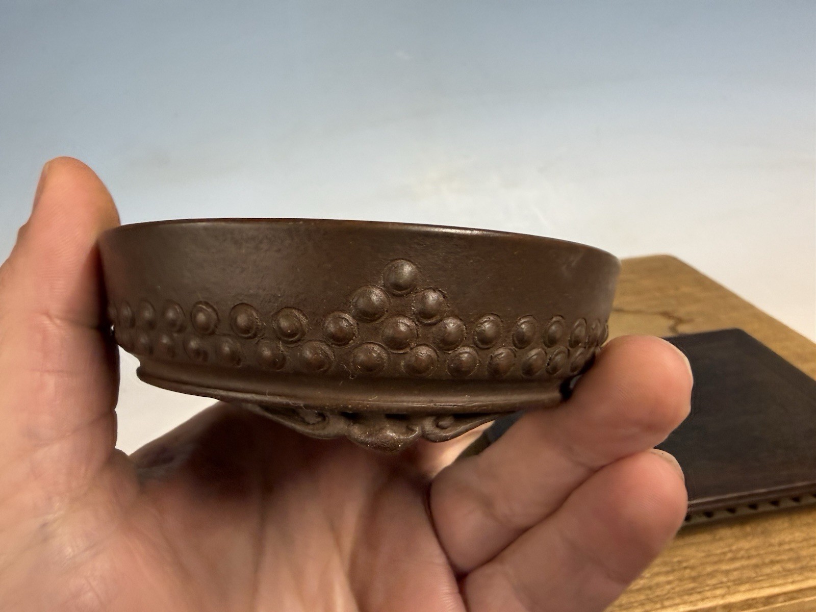 Japanese Unknown Maker Shohin Sized Bonsai Tree Pot 3 3/4 By 1 1/2” Unglazed