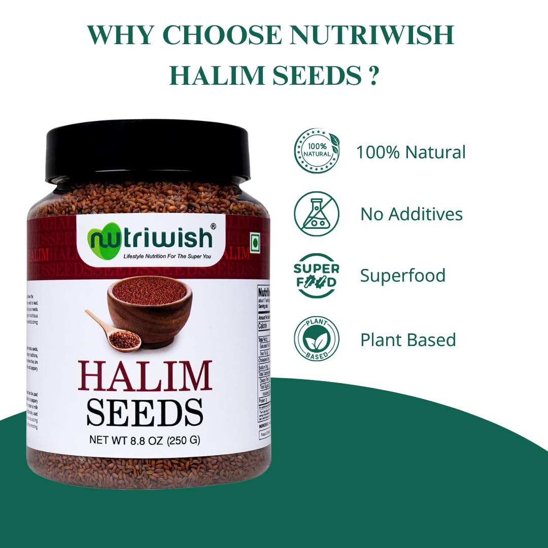 Nutriwish Halim Seeds Aliv/Garden Cress Seeds, 250 g | NutrientRich Superfood…