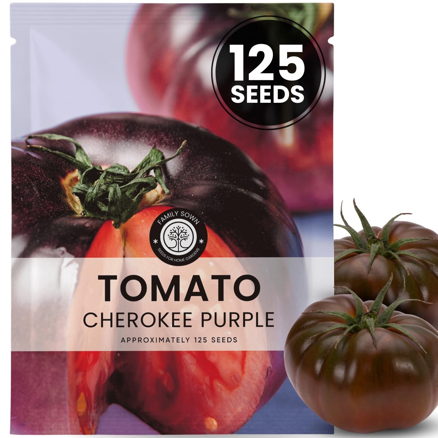 Cherokee Purple Tomato – 125 Premium Seeds for Planting – Rich, Juicy,…