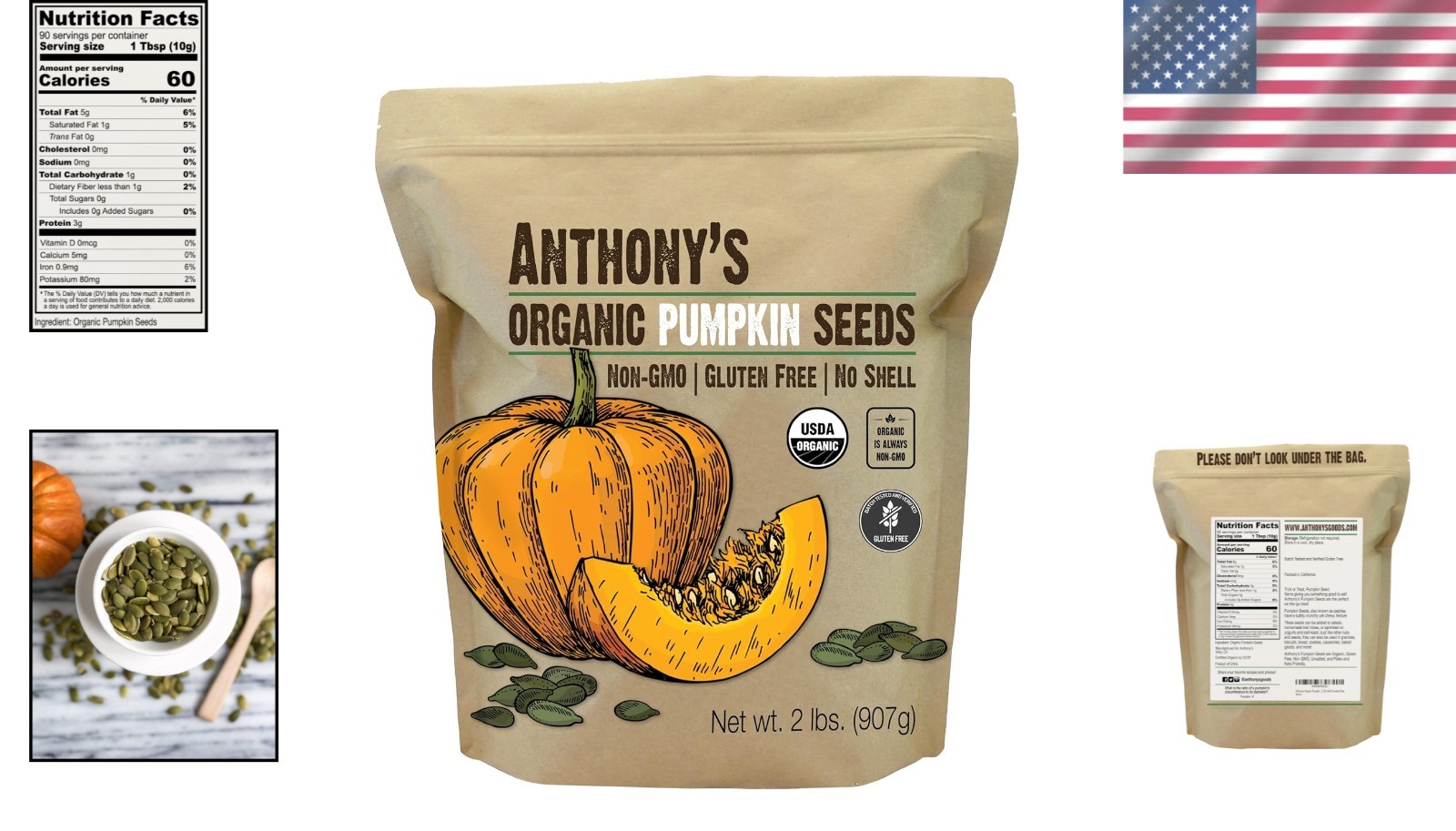 Organic Pumpkin Seeds, 2 lb – Gluten Free