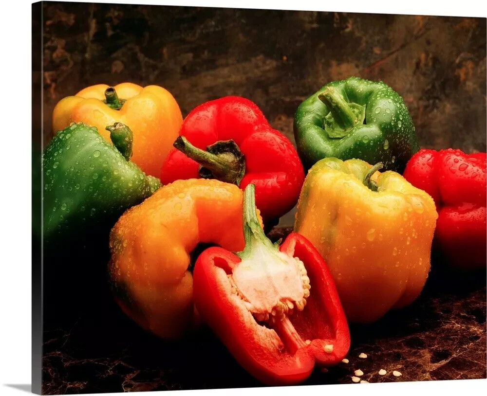 225 MIX COLOR GIANT SWEET BELL PEPPER SEEDS 4″ WIDE ORGANIC GROWN SOLID FLESH