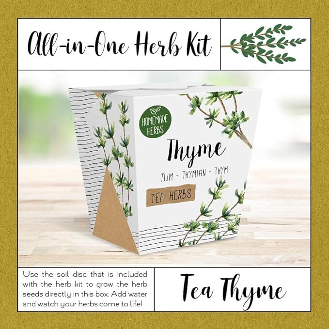 Homemade Herb Kit – All-in-One Tea Thyme Growing Kit – Indoor Garden Planter