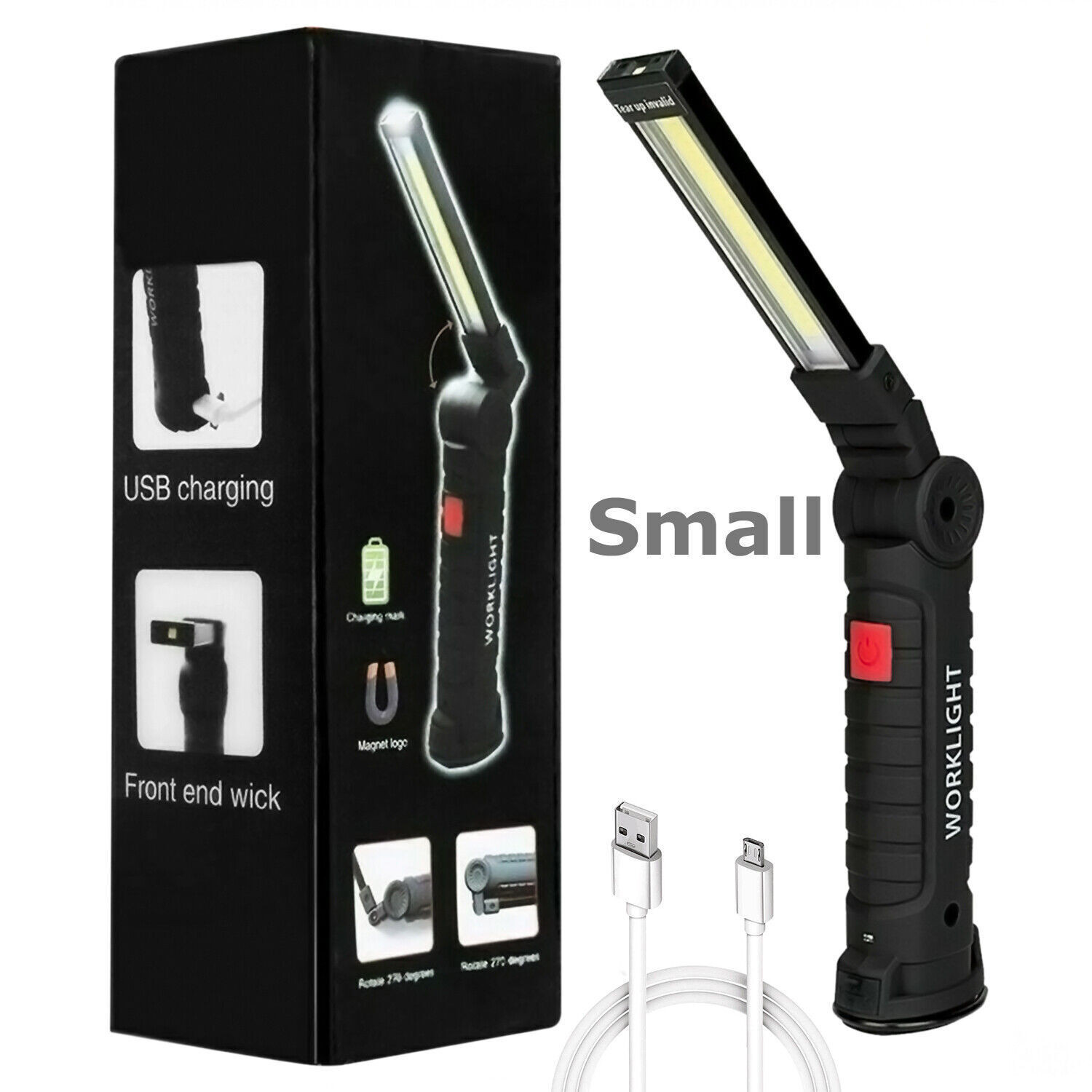 Rechargeable LED COB Work Light Mechanic Flashlight Lamp Magnetic Base Bright