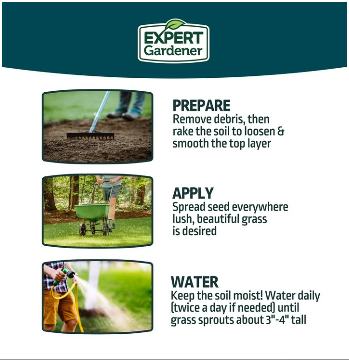 Expert Gardener Kwik Grass Seed Mix, for Sun to Partial Shade, 3 lb.