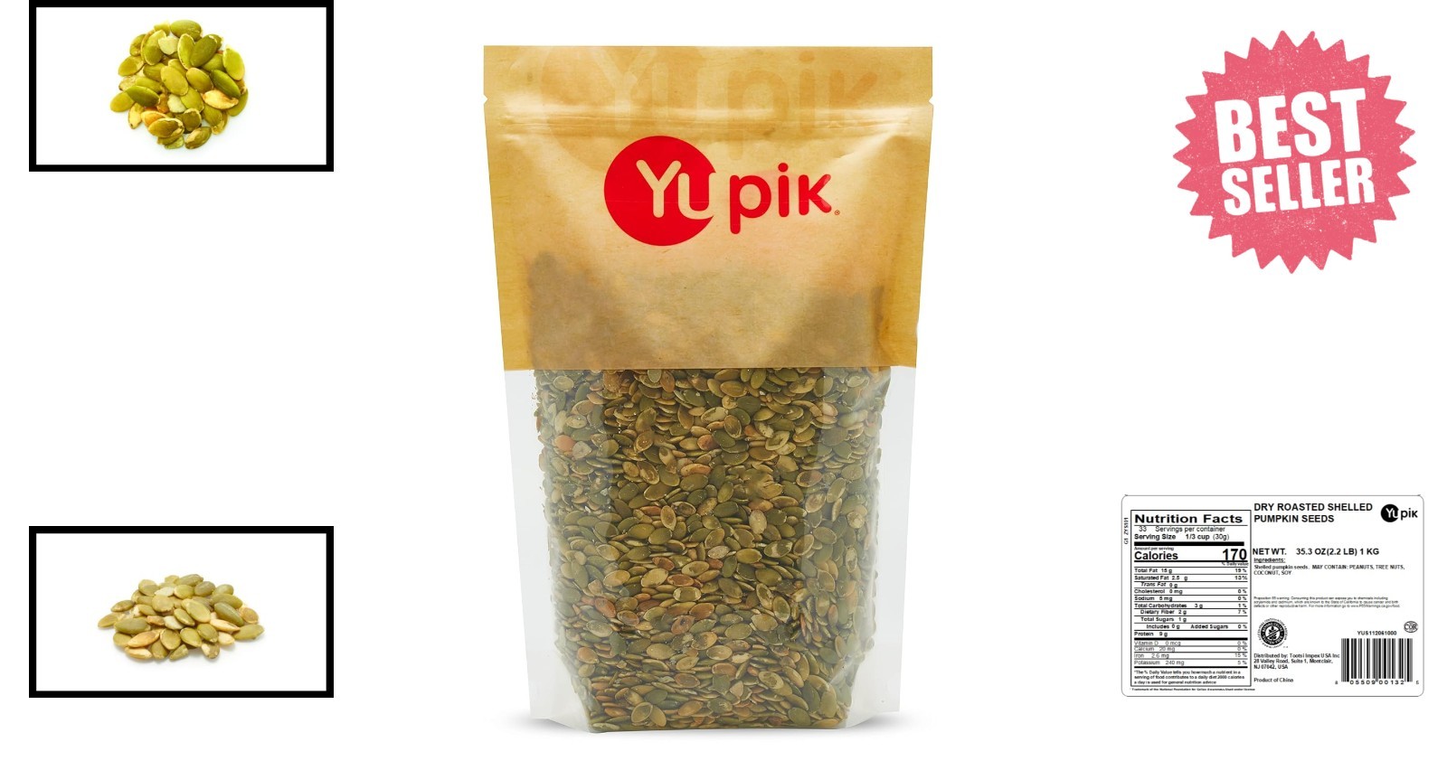 Nutritious Dry Roasted Pumpkin Seeds 2.2 lb – Gluten-Free & Oil-Free Snack