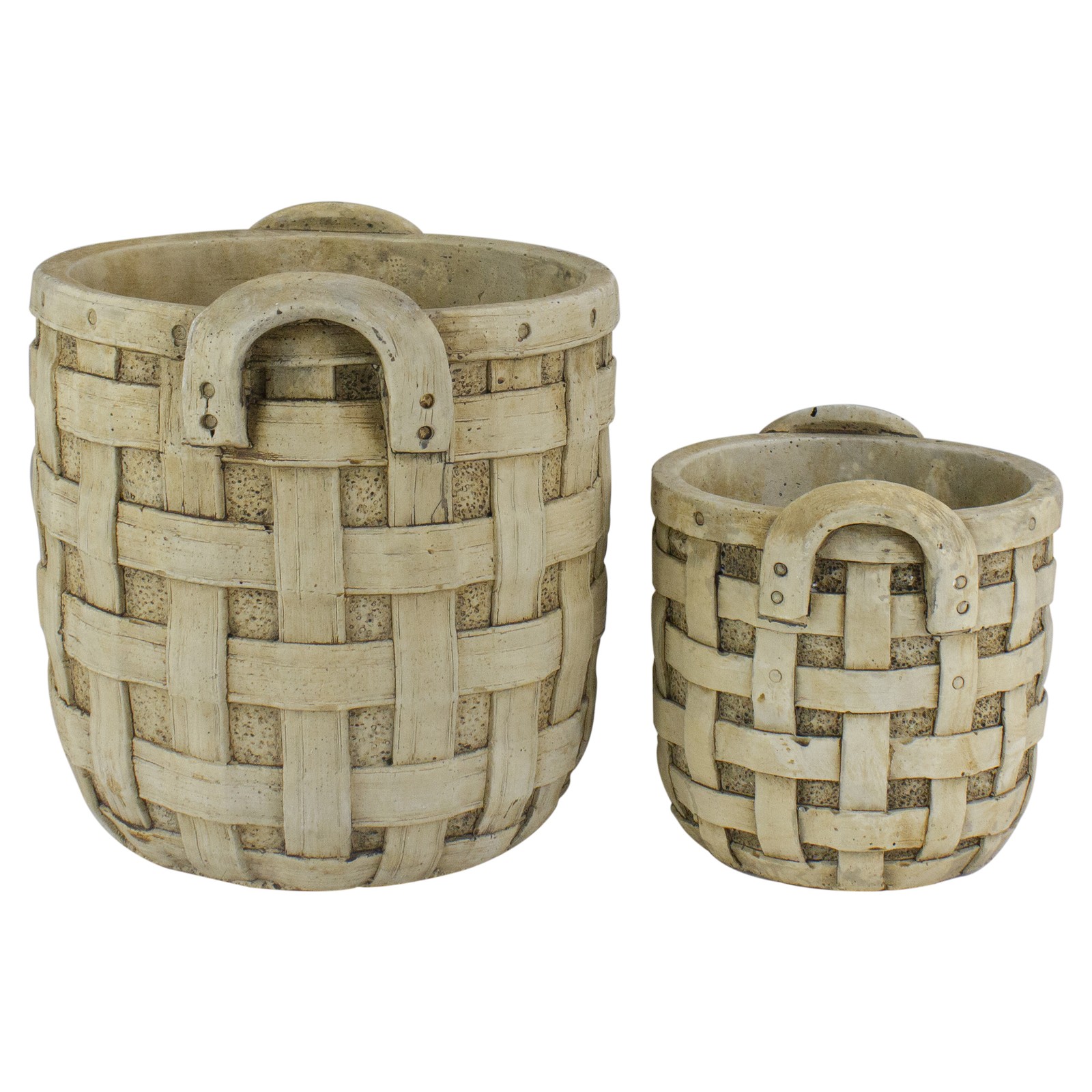 Napa Home & Garden Set of 2 Beige Tobacco Basket Planter Set 9.5″