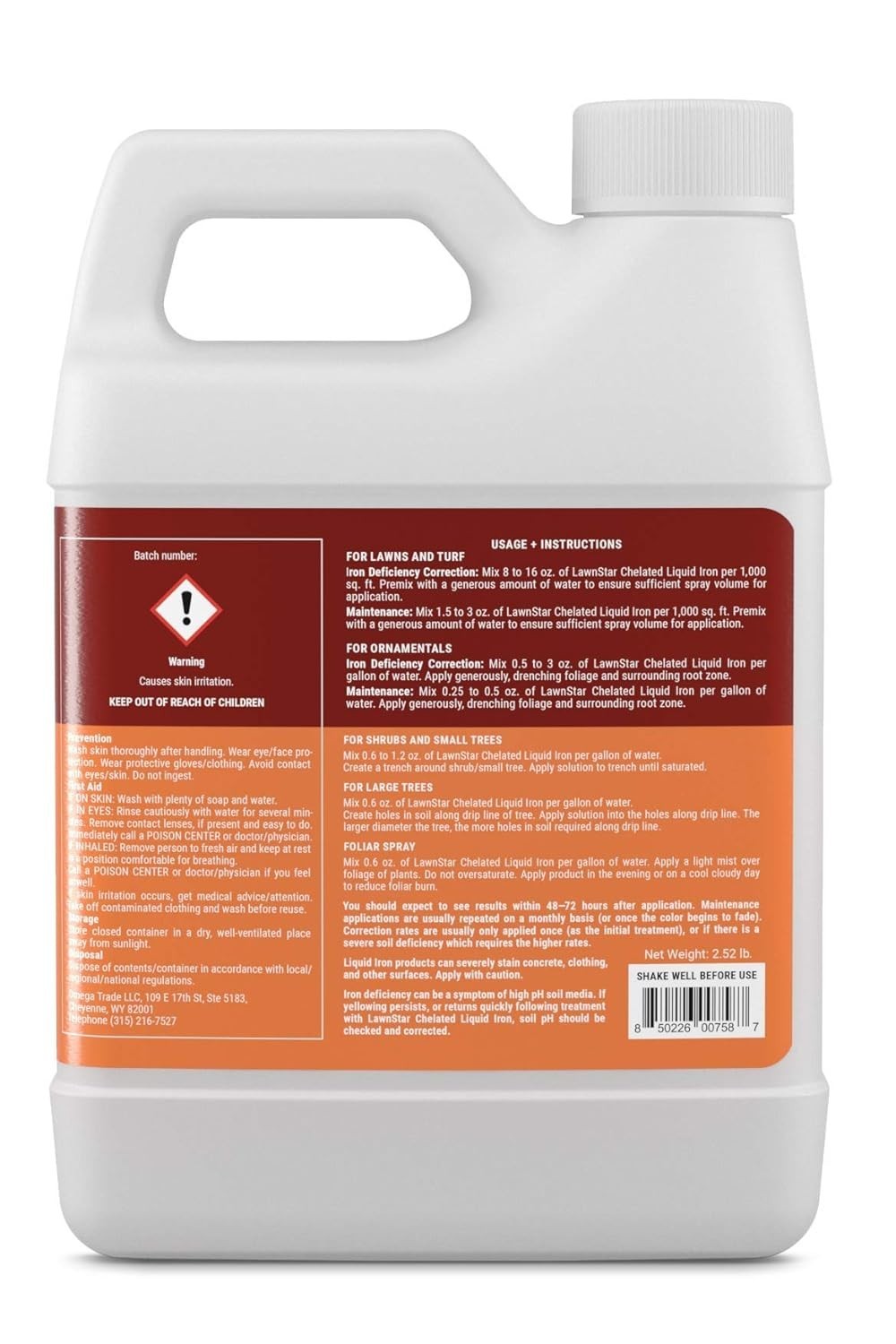 Versatile 32 OZ Liquid Chelated Iron – Revive Your Lawn, Trees & Shrubs