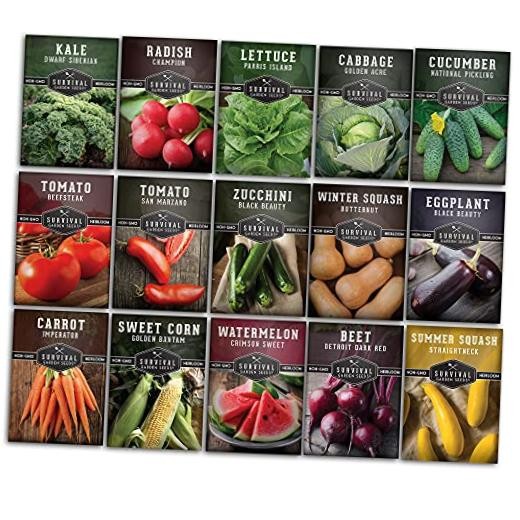 Vegetable Garden Collection Seed Vault – Non-GMO Heirloom Family Garden Seeds