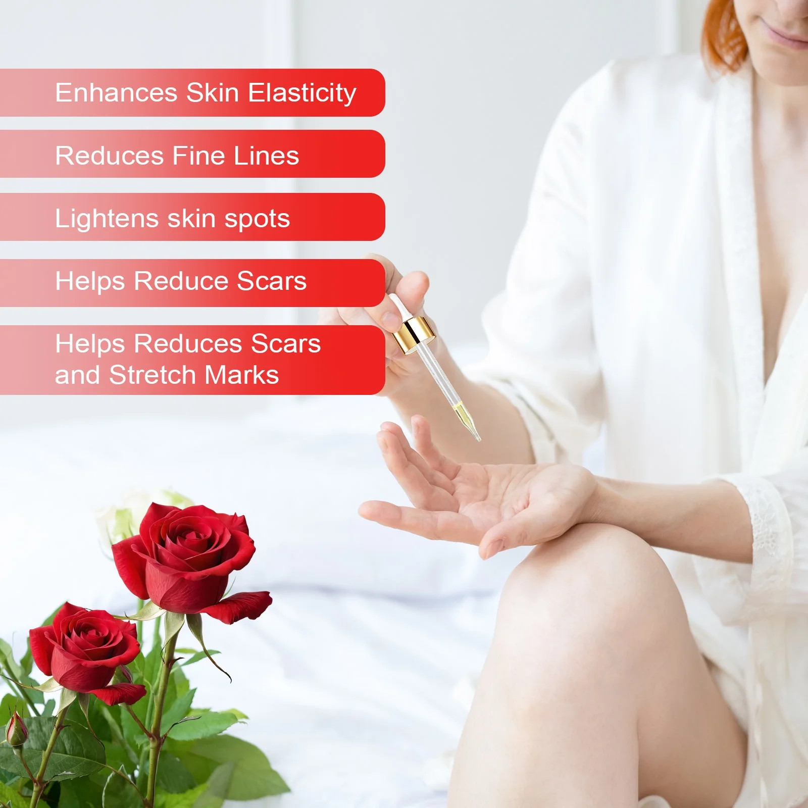 Rose & Vitamin E Hydrating Oil-Vitamin E Oil for Face & Body-Natural Formula,Int