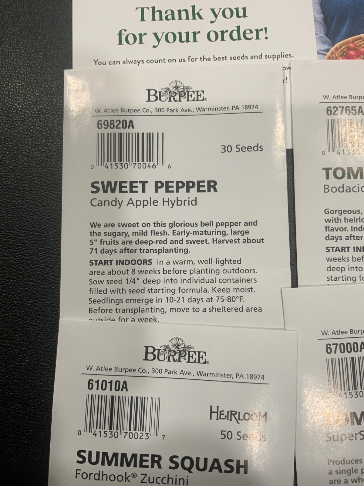 Burpee Brand Vegetable Seeds – mixed variety – sharing my extras see description