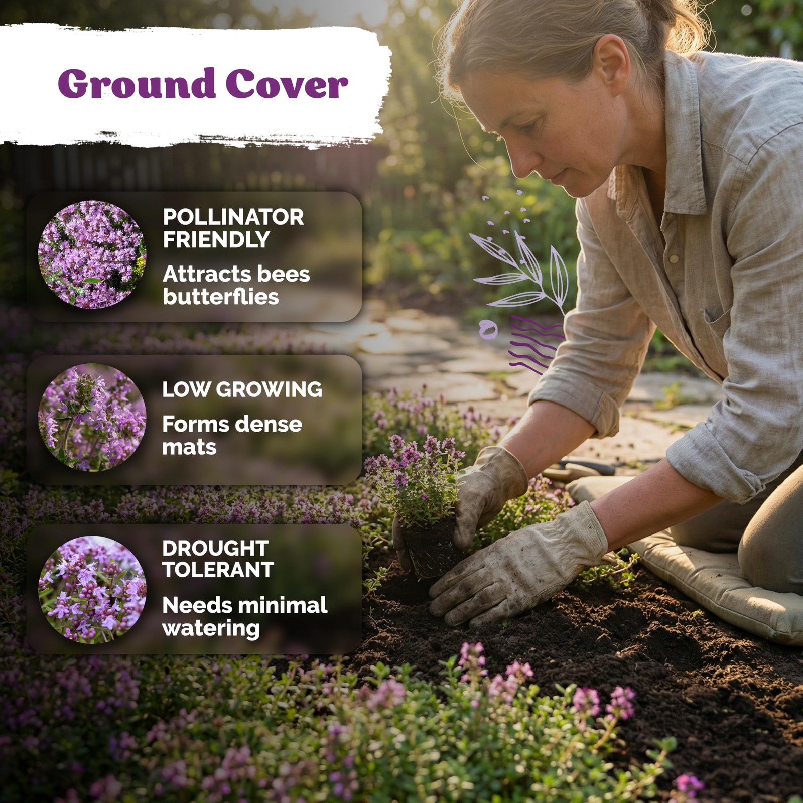 KVITER 20,000 Creeping Thyme Seeds (Thymus Serpyllum)