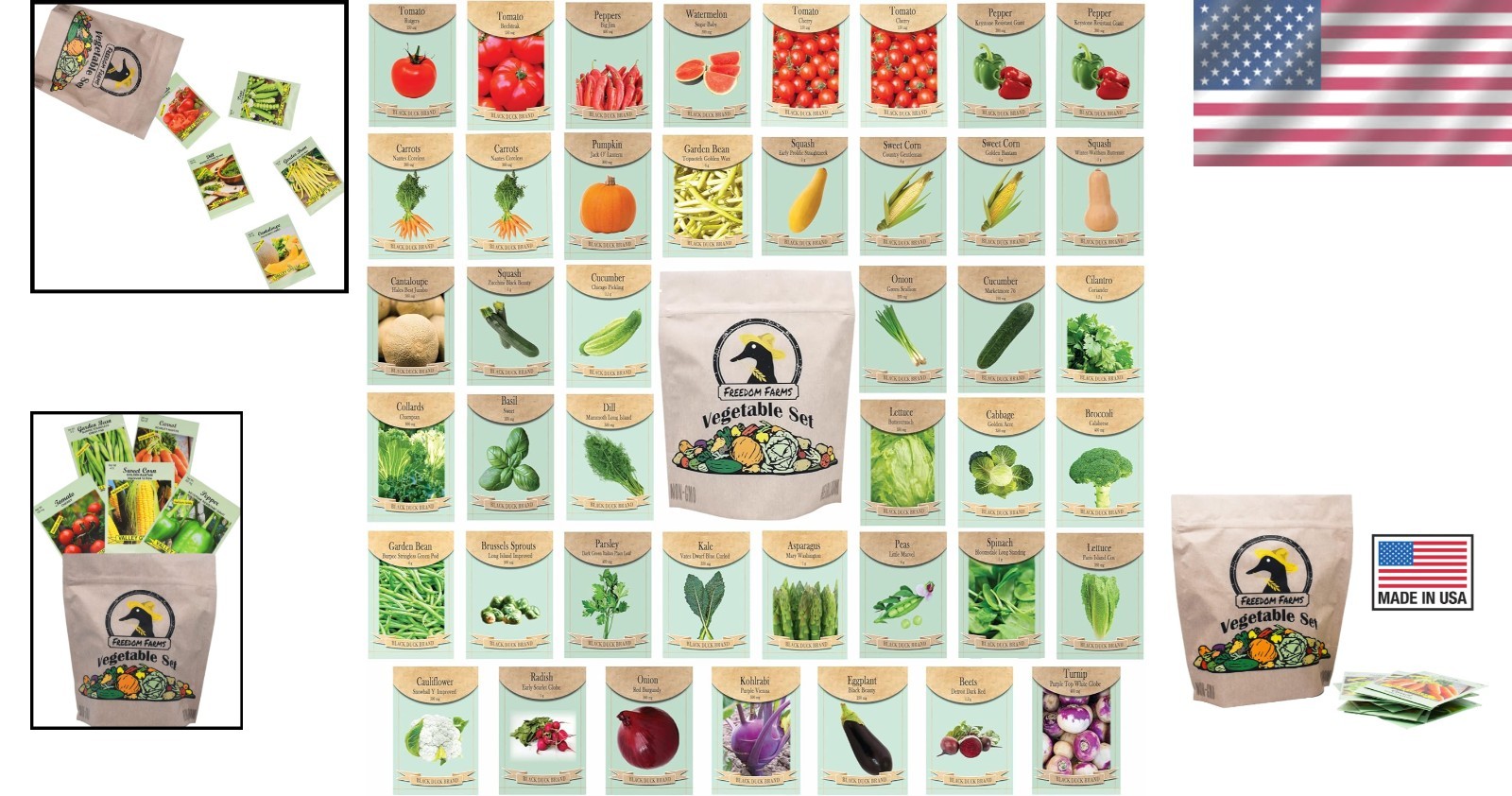 Set of 43 Assorted Vegetable & Herb Seed Packets – Over 10,000 Seeds! – Inclu…