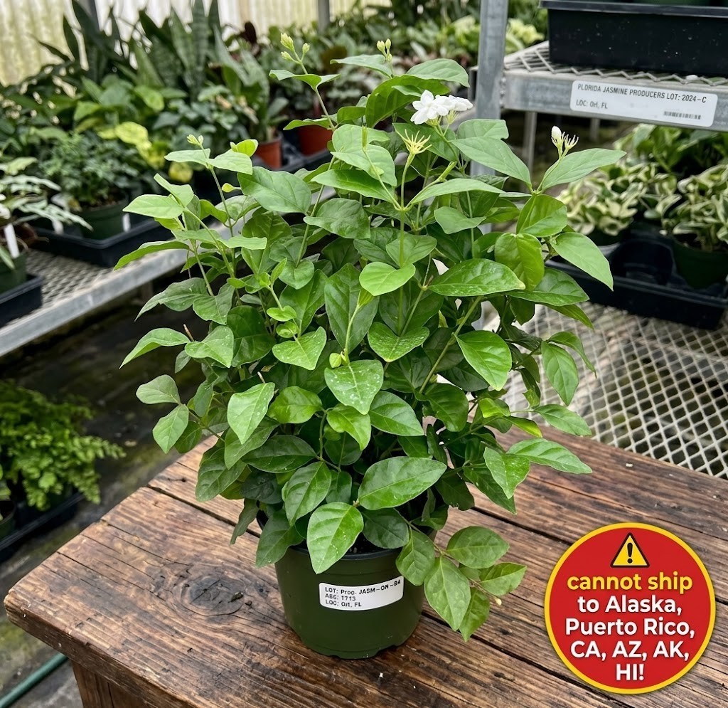 Arabian Sambac Jasmine Live Plant 6″ Pot Fragrant Flowering Jasminum Sambac Vine