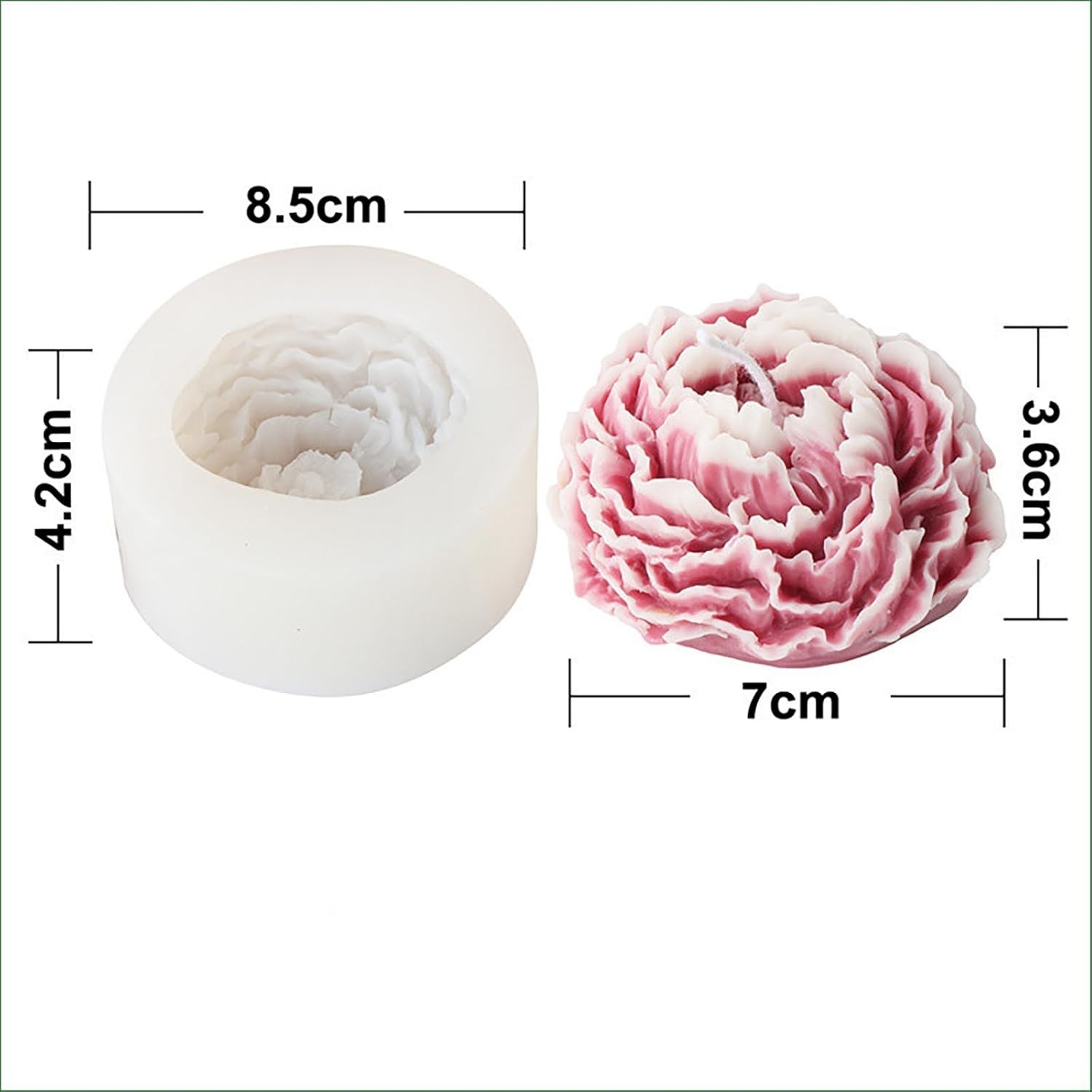 Bud Peony & Rose Mold Set – 3D Silicone Molds for Resin Casting & Candle Making