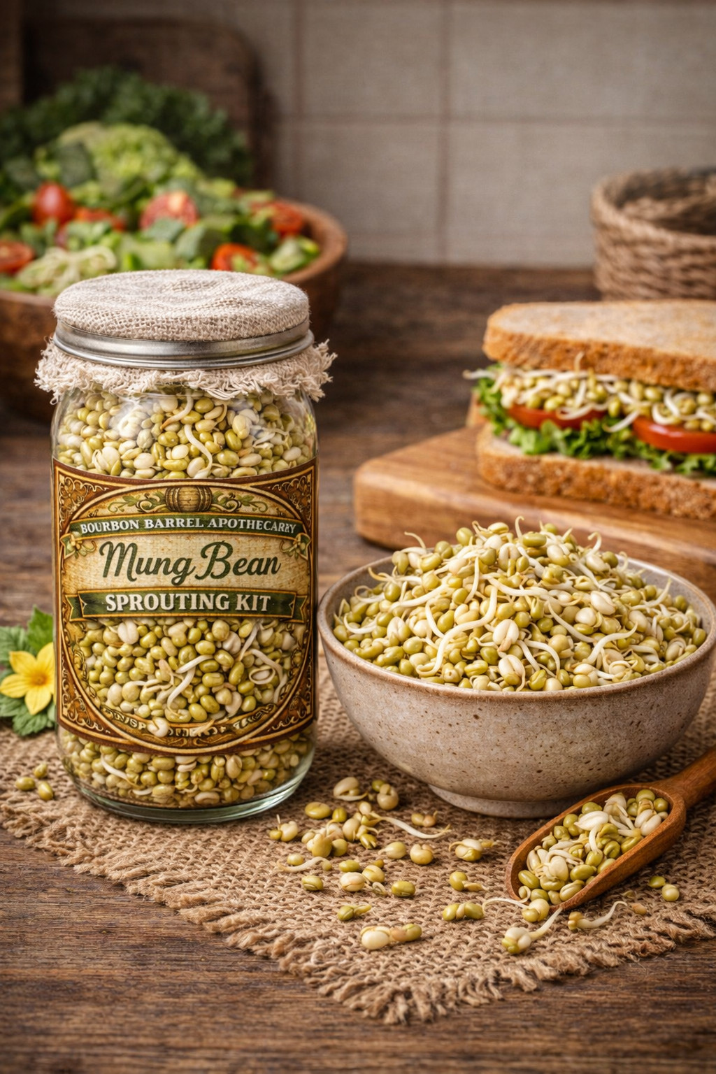 Fresh Mung Bean Sprouting Kit – Simple, Natural, Ready to Grow- Homemade