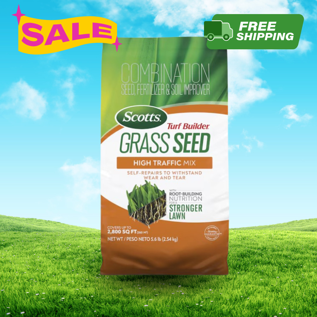 [FASH SALE] Scotts Turf Builder High Traffic Grass Seed 5.6 lb Bag NEW