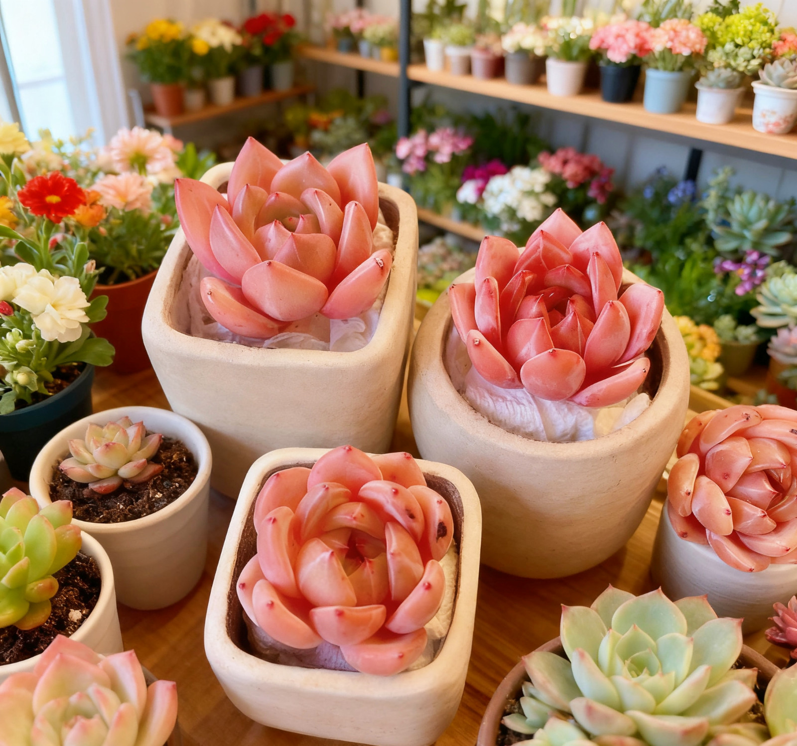 Echeveria Red Wine Champagne Succulents Plants Live, Bare root without soil pot,