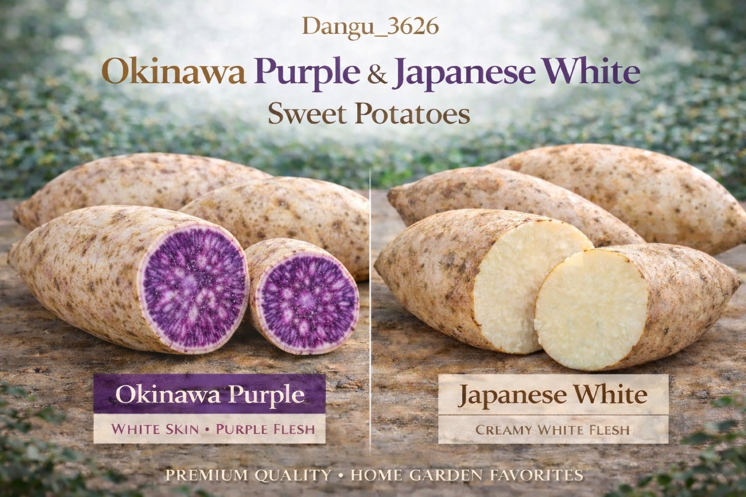 Okinawa Purple & White Japanese Sweet Potato Slips (10) White Skin – Khoai Lang
