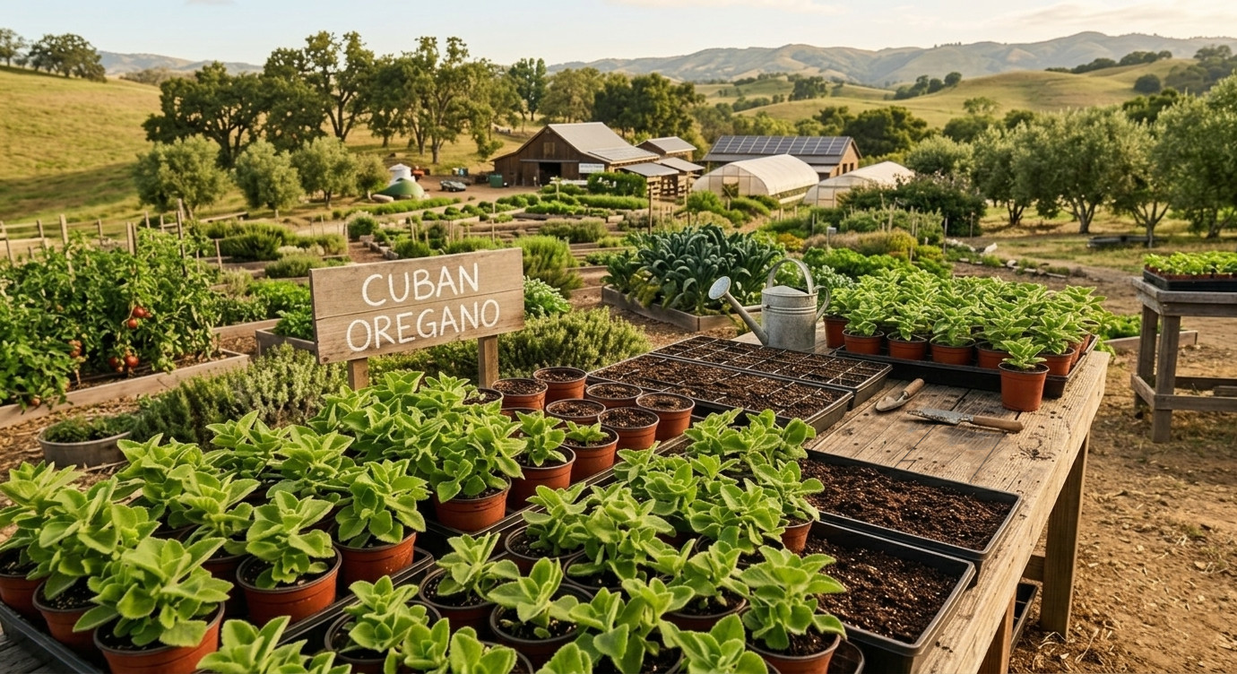 Cuban Oregano (ORGANIC) Well Rooted plant