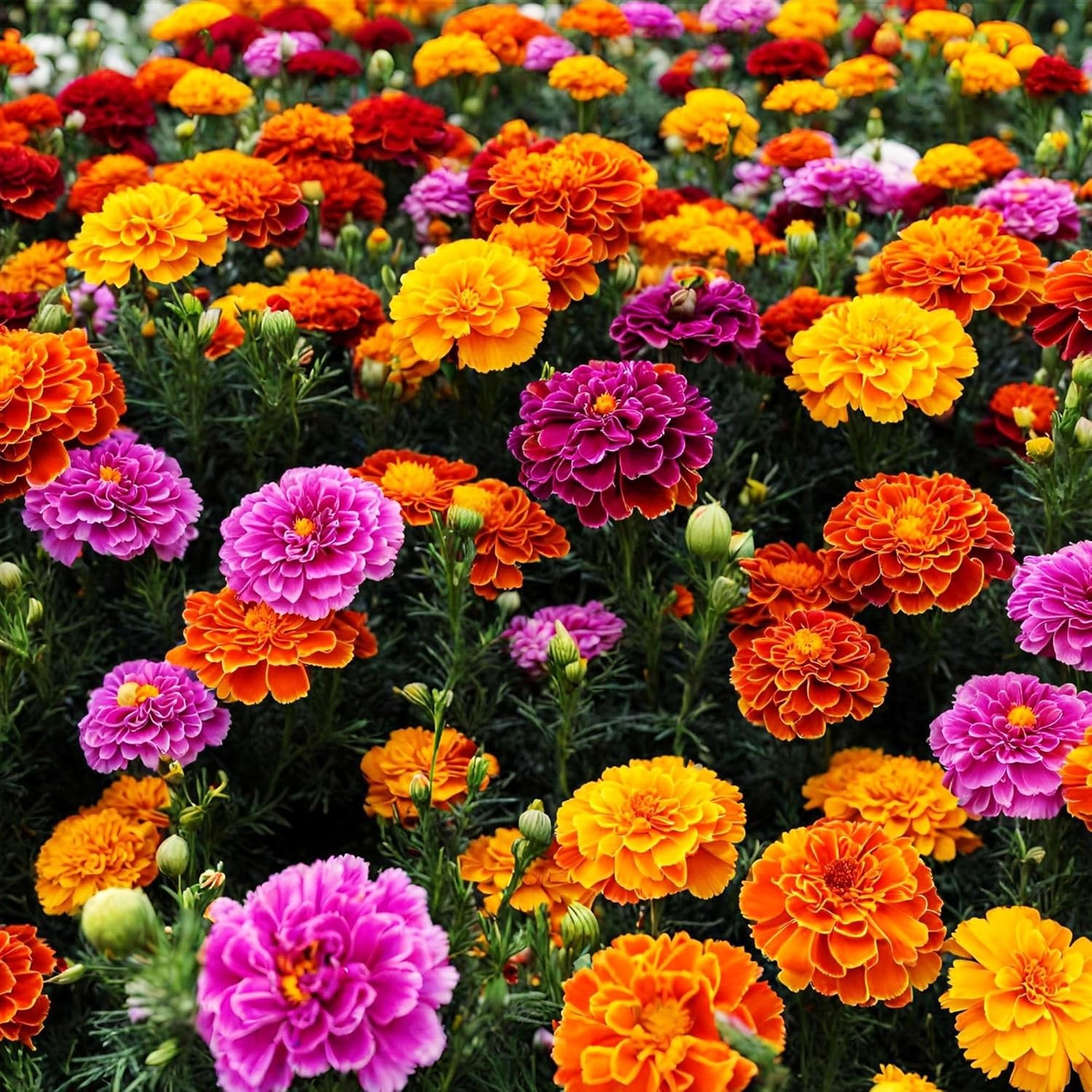 1000+ Perennial Marigold Flower Seed for Planting Outdoor-Sparky Mix French Mari