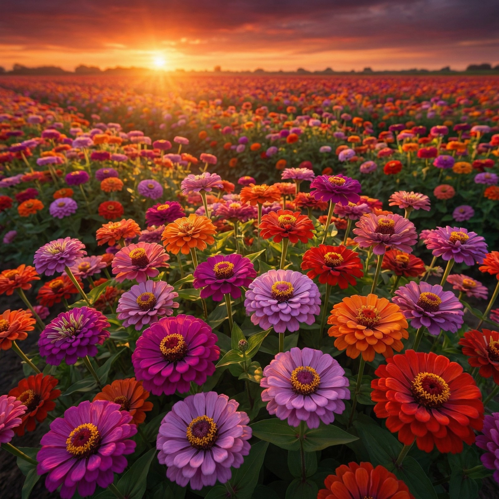 Landscaper’s Pack Zinnia PURPLE DREAM MIX Double Blooms Cut Flower 300 Seeds