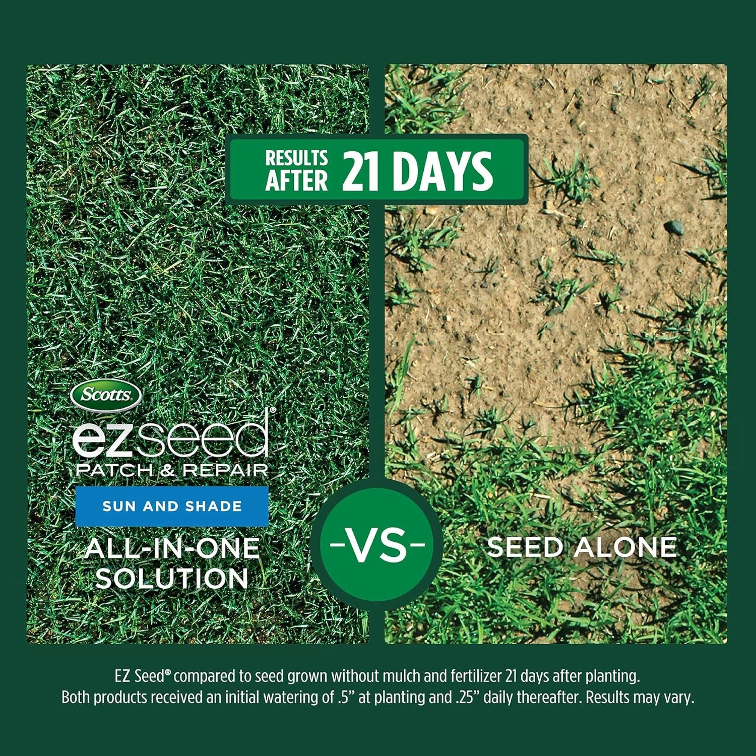 EZ Seed Sun & Shade – Effective Lawn Repair, Covers 85 sq. ft. in 3 Easy Steps