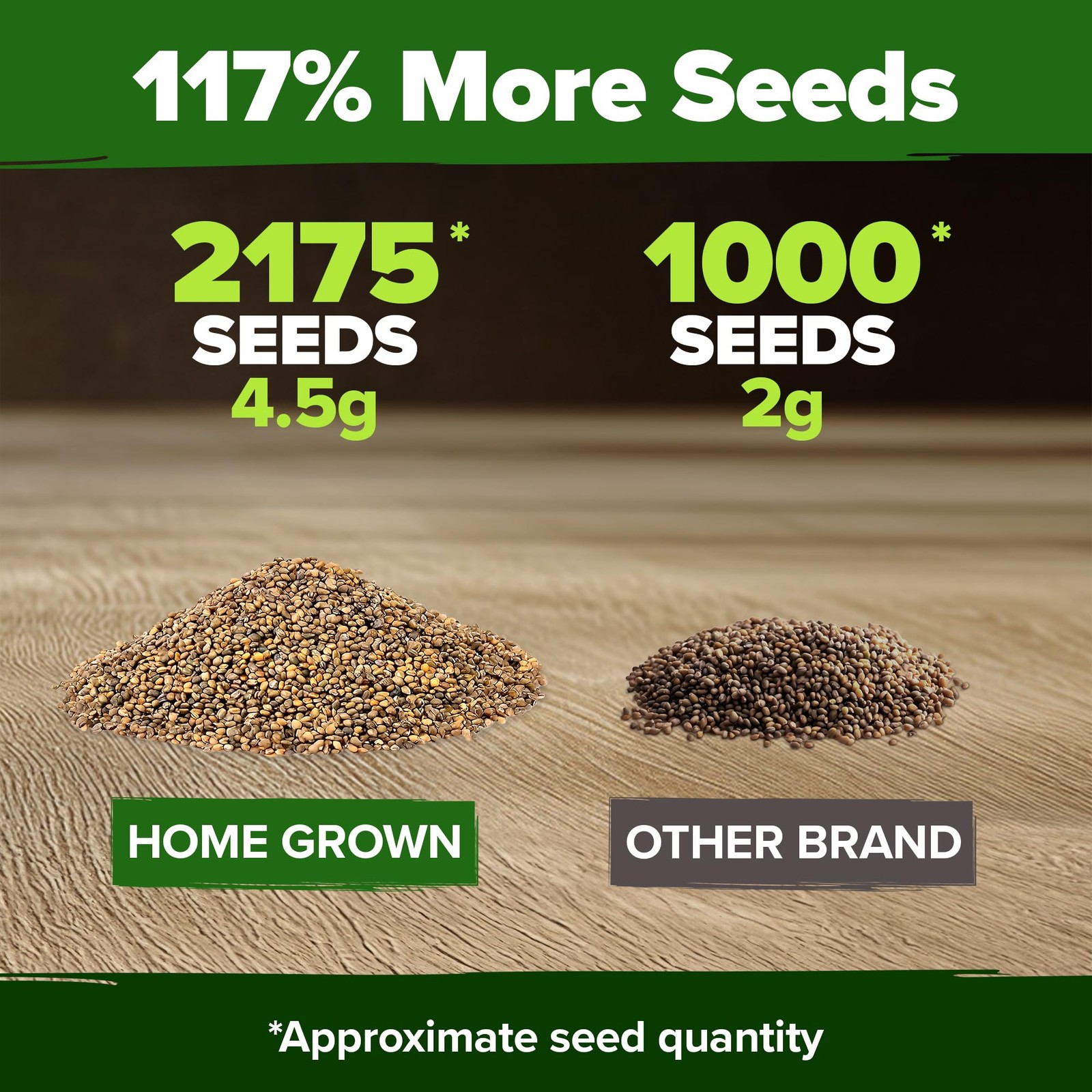 HOME GROWN Arugula Roquette Seeds 2,175+ Heirloom Non-GMO 1-Pack, Green