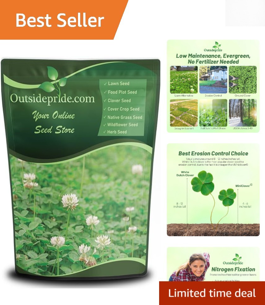 Versatile 1 lb Nitrocoated Clover Seed for Lawn Alternatives & Pasture Use