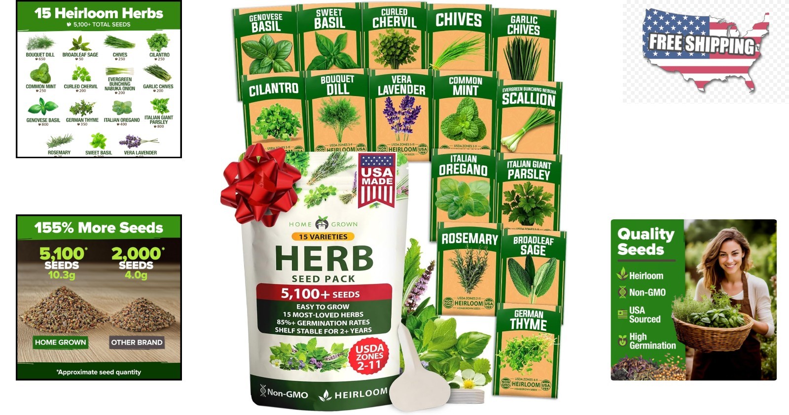 Complete Culinary Herb Seed Collection – 15 Varieties for Every Garden
