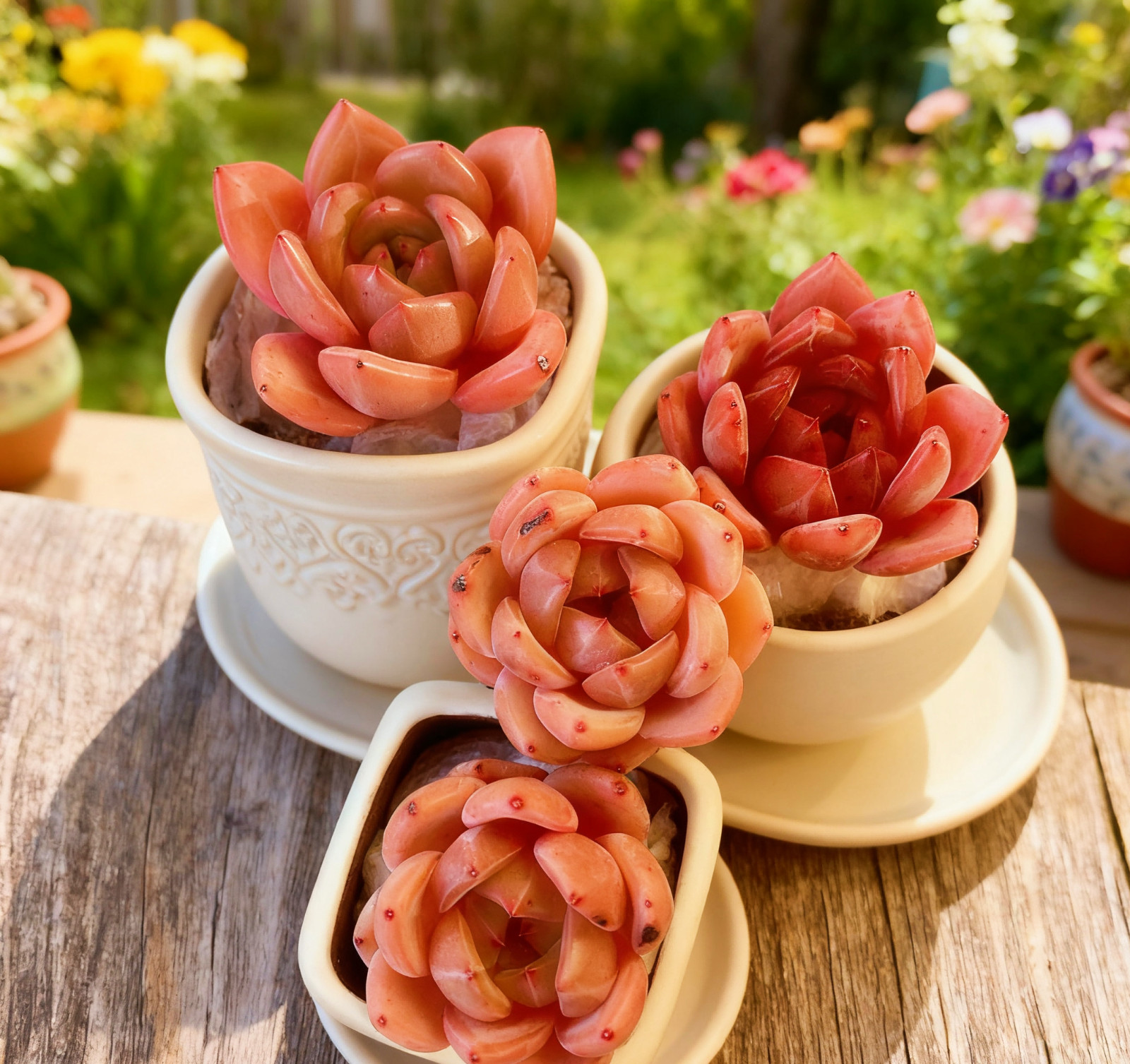 Echeveria Red Wine Champagne Succulents Plants Live, Bare root without soil pot,