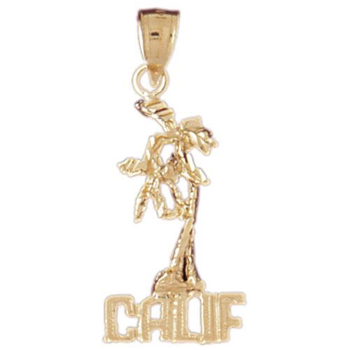 Palm Tree CAOF Charm Pendant 14k Gold