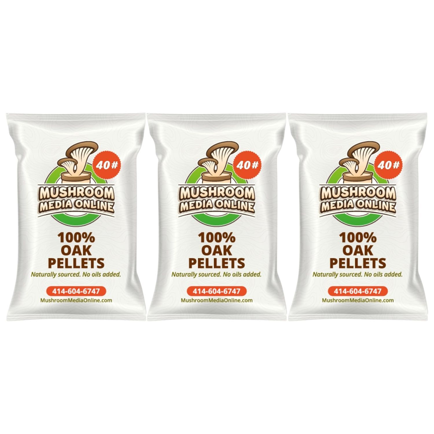 MushroomMediaOnline – 100% Oak Mushroom Pellets 10# – 240# (Free shipping)