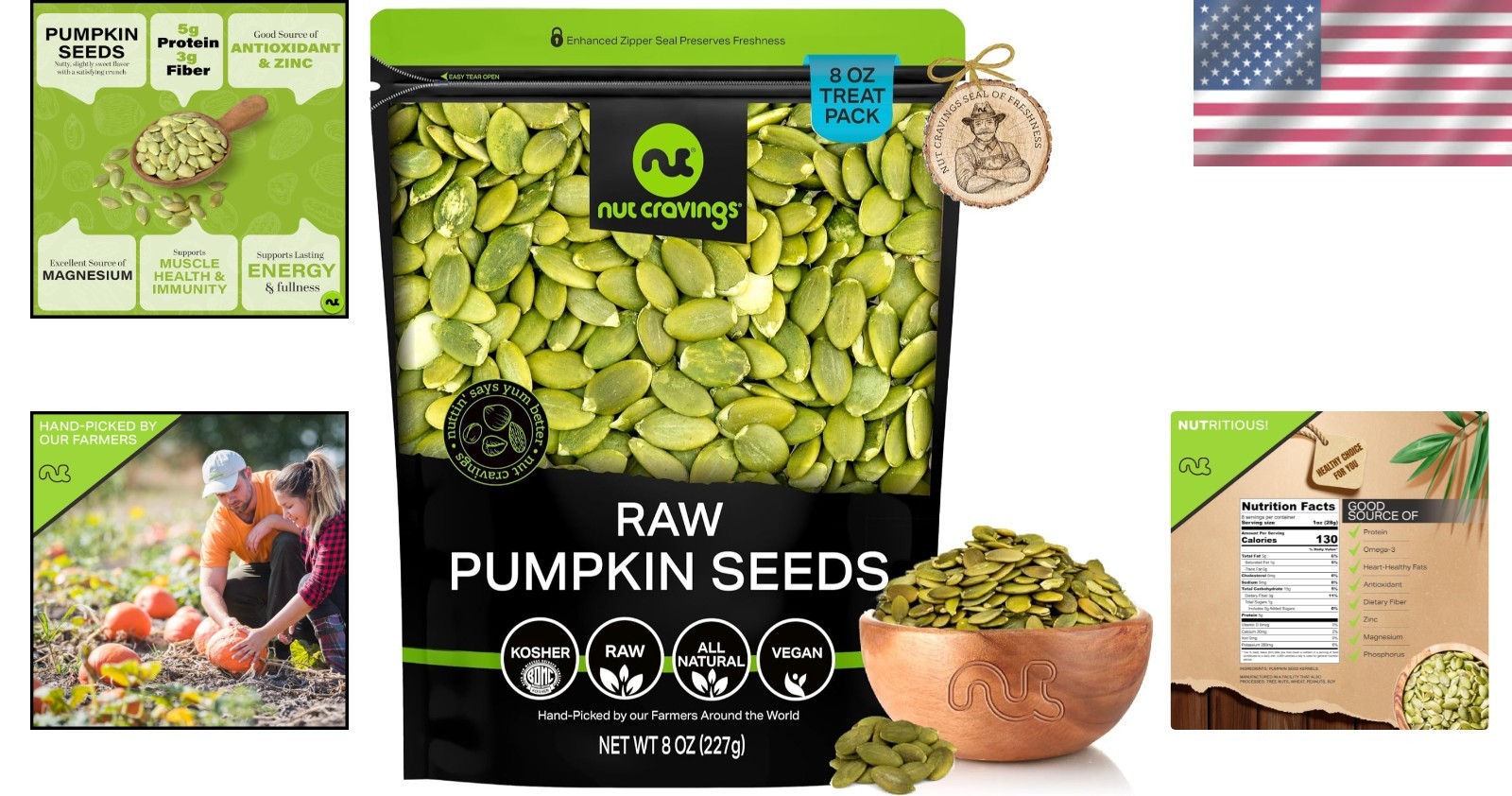 Nutritious 8oz Raw Pumpkin Seeds Pepitas – Perfect for Snacking & Recipes