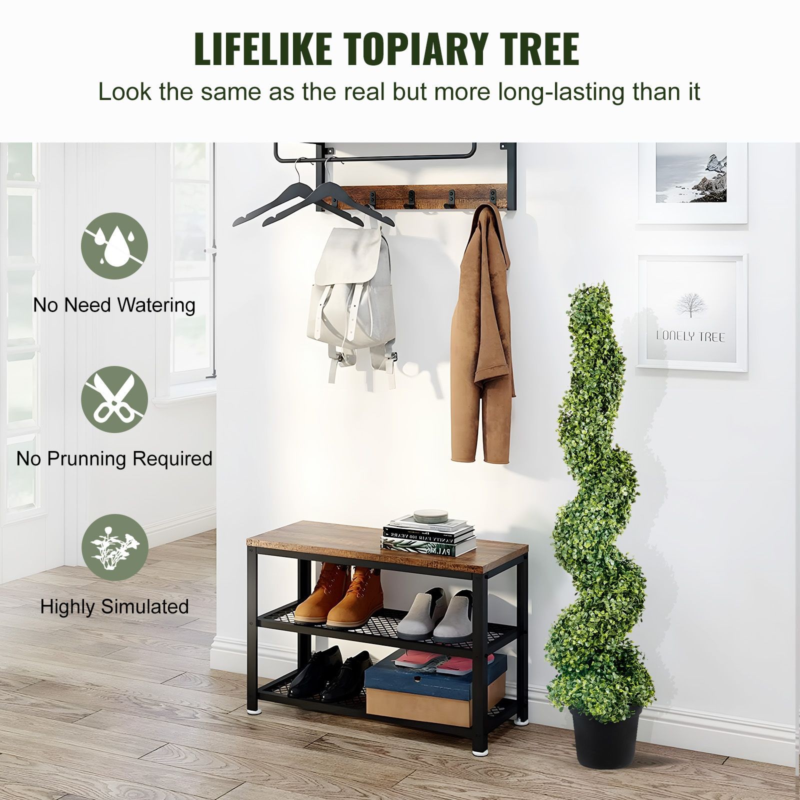 2 pcs. Artificial Boxwood Tower Topiary Spiral Artificial Plant 122cm high