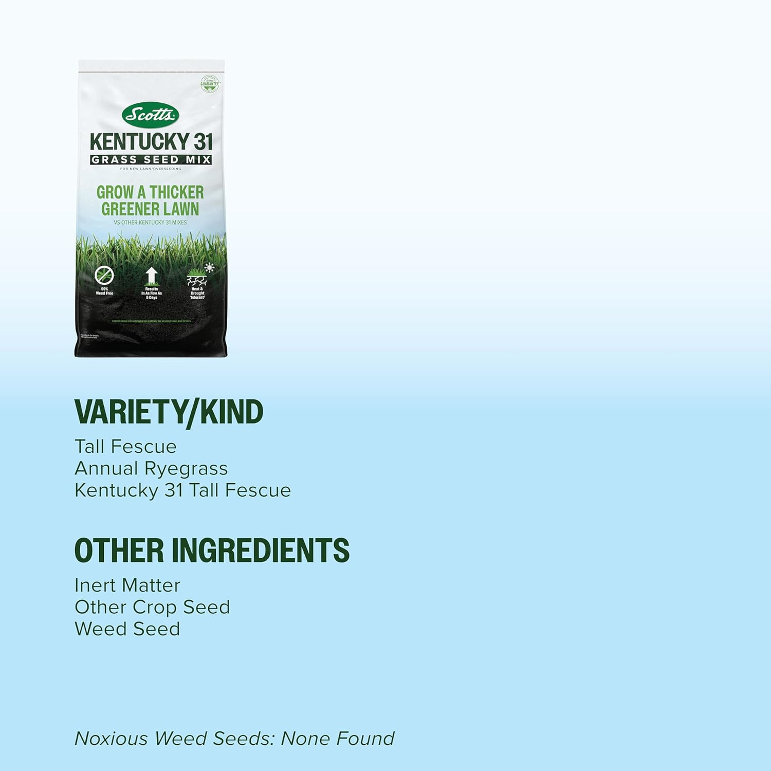 Grass Seed Mix for New Lawn Overseeding Garden Covers up to 10,000 Sq. Ft.